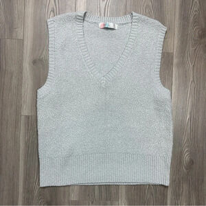 Free People Oversized Gray Sweater Vest